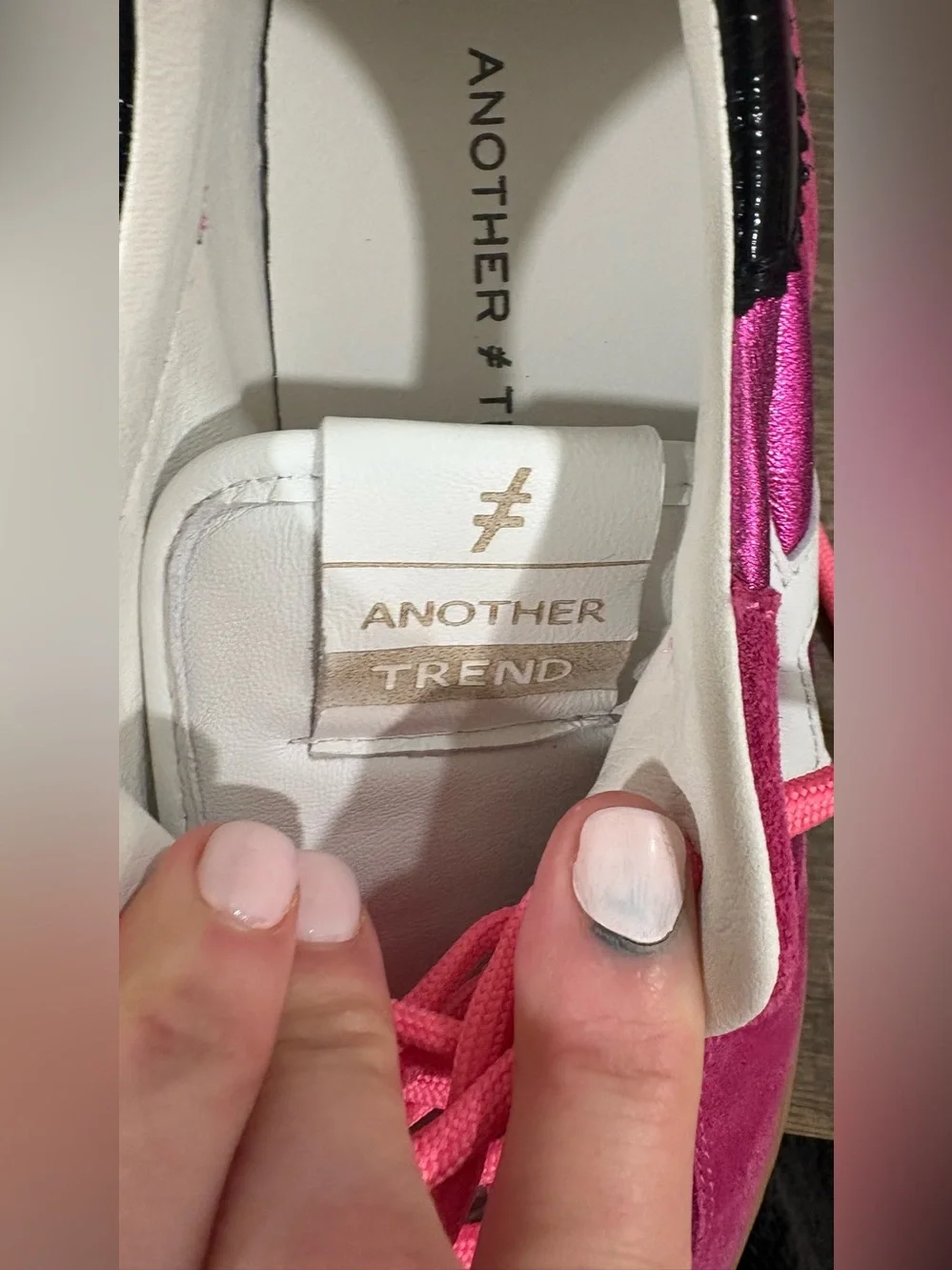 NWOT Another Trend Pink Suede Sneakers